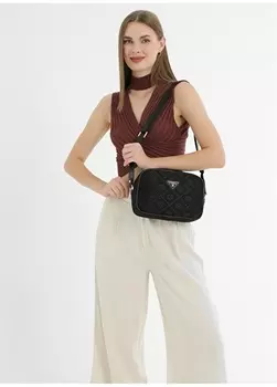 Черная женская сумка через плечо из парусины Fossil