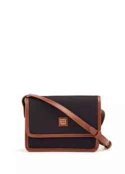 Черная женская сумка через плечо из плотной ткани Beymen