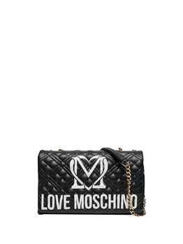 Черная женская сумка через плечо Moschino