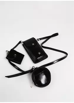 Черная женская сумка для телефона Fabrika