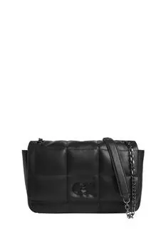Черная женская сумка-хобо на магните 29,5x35x12 Calvin Klein, черный