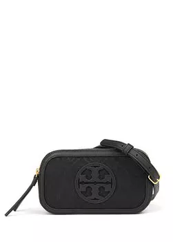 Черная женская сумка mini t monogram Tory Burch