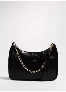 Черная женская сумка на плечо на молнии Fabrika