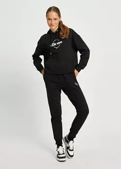 Черная женская толстовка с капюшоном в рубчик Ellesse