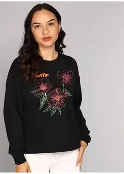 Черная женская толстовка с круглым вырезом Levis