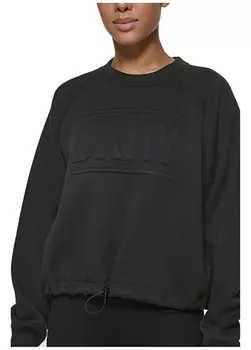 Черная женская толстовка с круглым вырезом с принтом Dkny Jeans