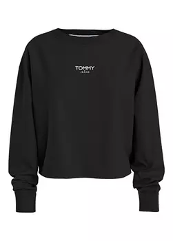 Черная женская толстовка с круглым вырезом Tommy Jeans