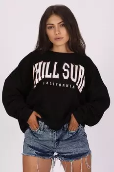 Черная женская толстовка с принтом Mg1204 MADMEXT