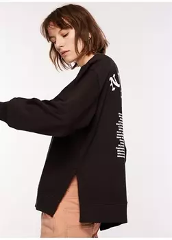 Черная женская толстовка с воротником рубашки с принтом Tommy Jeans