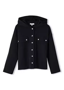 Черная женская толстовка с воротником с капюшоном pekyol