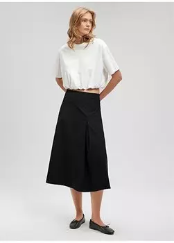 Черная женская юбка-миди с заниженной талией M1310485-900-WOVEN MIDI SKIRT Mavi, черный