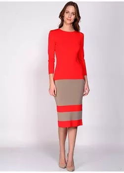 Черная женская юбка в плотную полоску с узором House Of Camellia