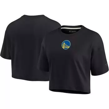 Черная женская укороченная футболка свободного кроя Golden State Warriors Fanatics Signature Super Soft