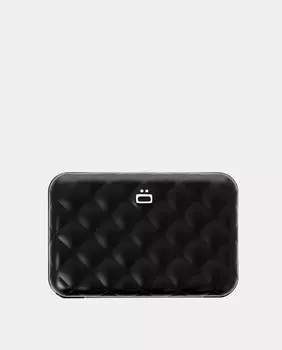 Черная женская визитница из алюминия с жесткой мягкой подкладкой gon Quilted Button gon, черный