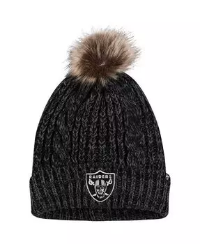 Черная женская вязаная шапка с манжетами и помпоном Meeko с логотипом Las Vegas Raiders '47 Brand, черный