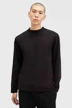 ЧЕРНАЯ хлопковая толстовка AllSaints, черный