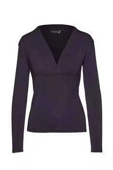 Чернильный топ с искусственным запахом и длинными рукавами из экологически чистого эластичного джерси Conquista, фиолетовый