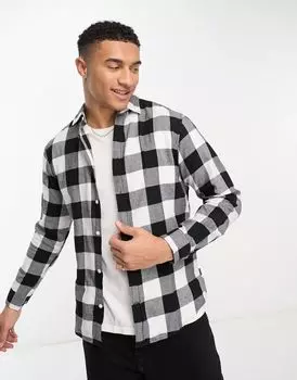 Черно-белая фланелевая рубашка для лесоруба Jack & Jones Essentials