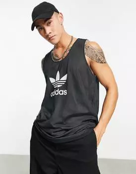 Черно-белая футболка adidas Originals adicolor с трилистником