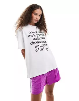 Черно-белая футболка оверсайз с принтом Afters COLLUSION