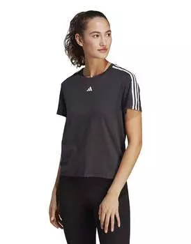 Черно-белая футболка с 3 полосками adidas Aeroready Train Essentials