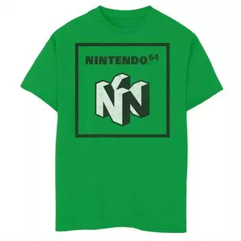 Черно-белая футболка с логотипом Nintendo 64 для мальчиков 8–20 лет Licensed Character