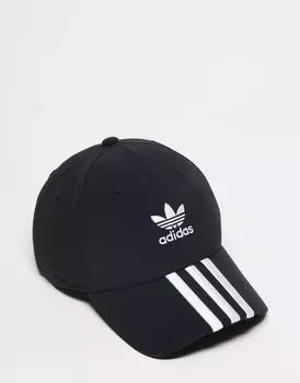 Черно-белая кепка с логотипом в виде трилистника adidas Originals