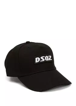 Черно-белая мужская шляпа с детальным логотипом Dsquared2