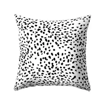 Черно-белая наволочка с геометрическим рисунком, квадратная наволочка, мягкая подставка для талии-14 # Stuttg