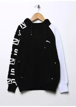 Черно-белая однотонная толстовка с капюшоном и длинными рукавами для мальчиков ST22WC037-510 DRAVEN Slazenger, белый