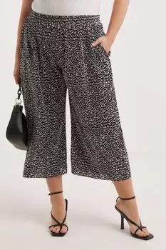 Черно-белая плиссированная юбка и брюки в горошек Simply Be, черный