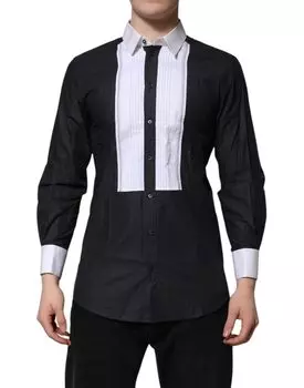 Черно-белая рубашка GOLD с длинными рукавами Dolce & Gabbana, Black and White