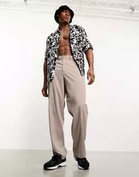 Черно-белая рубашка с принтом геометрических фигур Bershka