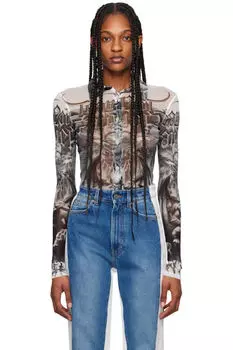 Черно-белая рубашка «The Diablo» Jean Paul Gaultier