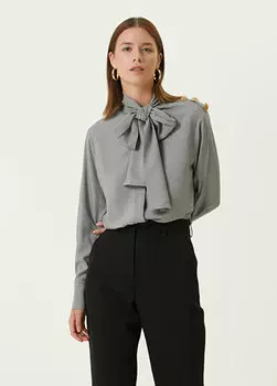 Черно-белая рубашка в мелкую клетку Balmain