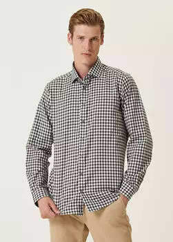 Черно-белая рубашка в мелкую клетку Beymen