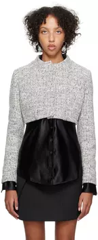 Черно-белая укороченная куртка Coperni