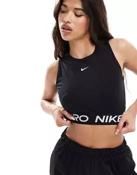Черно-белая укороченная майка Nike Pro Training Dri-Fit 365 Nike