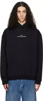 Черно-белая вышитая толстовка с капюшоном Maison Margiela