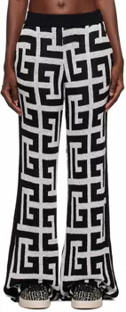 Черно-белые брюки для отдыха с монограммой Balmain
