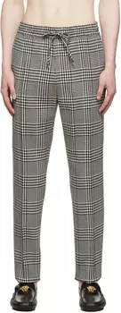 Черно-белые брюки из натуральной шерсти Versace