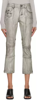 Черно-белые кожаные брюки на молнии Acne Studios