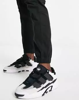 Черно-белые кроссовки adidas Originals Niteball