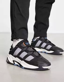 Черно-белые кроссовки adidas Originals Niteball