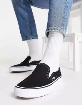Черно-белые кроссовки без шнуровки Vans Classic