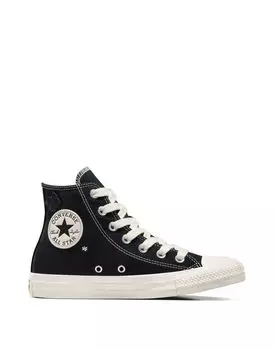 Черно-белые кроссовки Converse Chuck Taylor All Star с цветочной вышивкой
