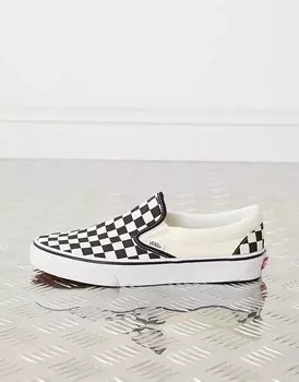 Черно-белые кроссовки Slip-On в шахматную клетку Vans