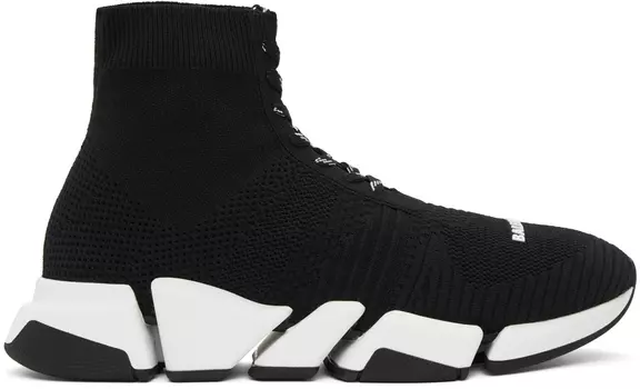 Черно-белые кроссовки Speed ​​2.0 на шнуровке Balenciaga