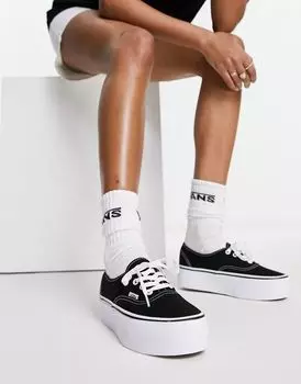 Черно-белые кроссовки Vans Authentic Stackform Platform