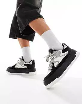 Черно-белые массивные кроссовки ASOS DESIGN